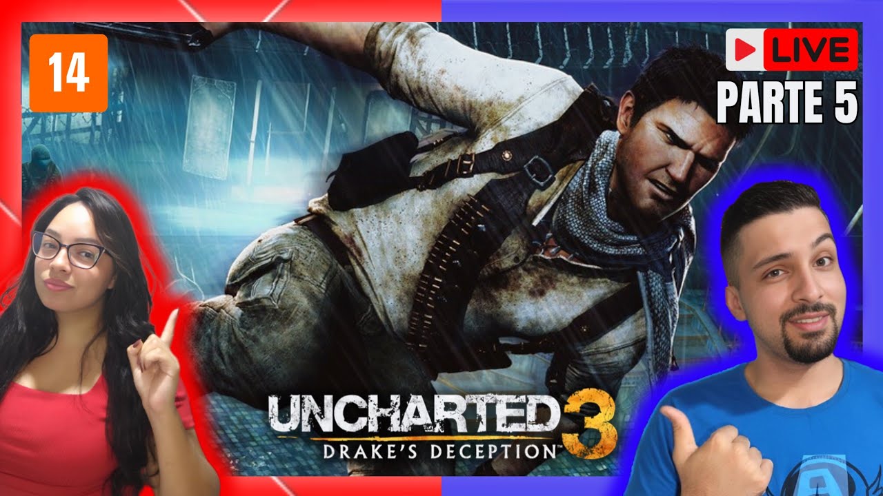 Live com casal: Uncharted 3 Drake's Deception - MODO HARD no PS5 - PARTE 5!