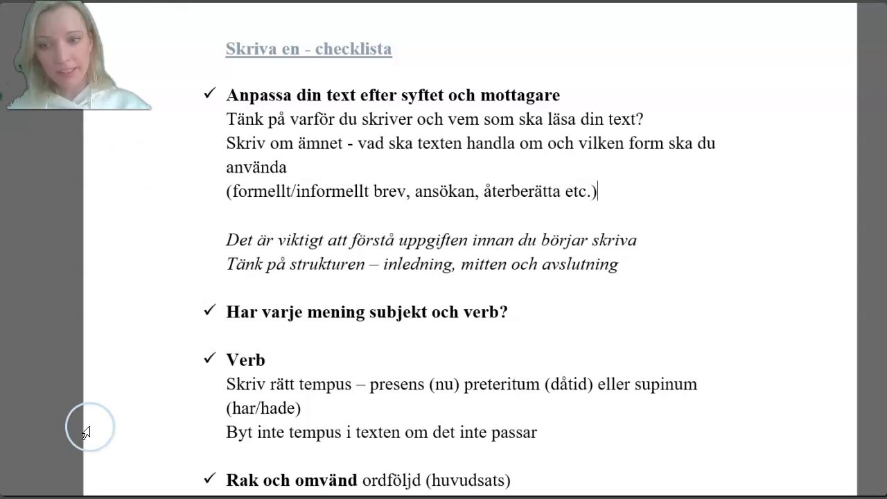 Hur skriver du? En checklista för att skriva på svenska