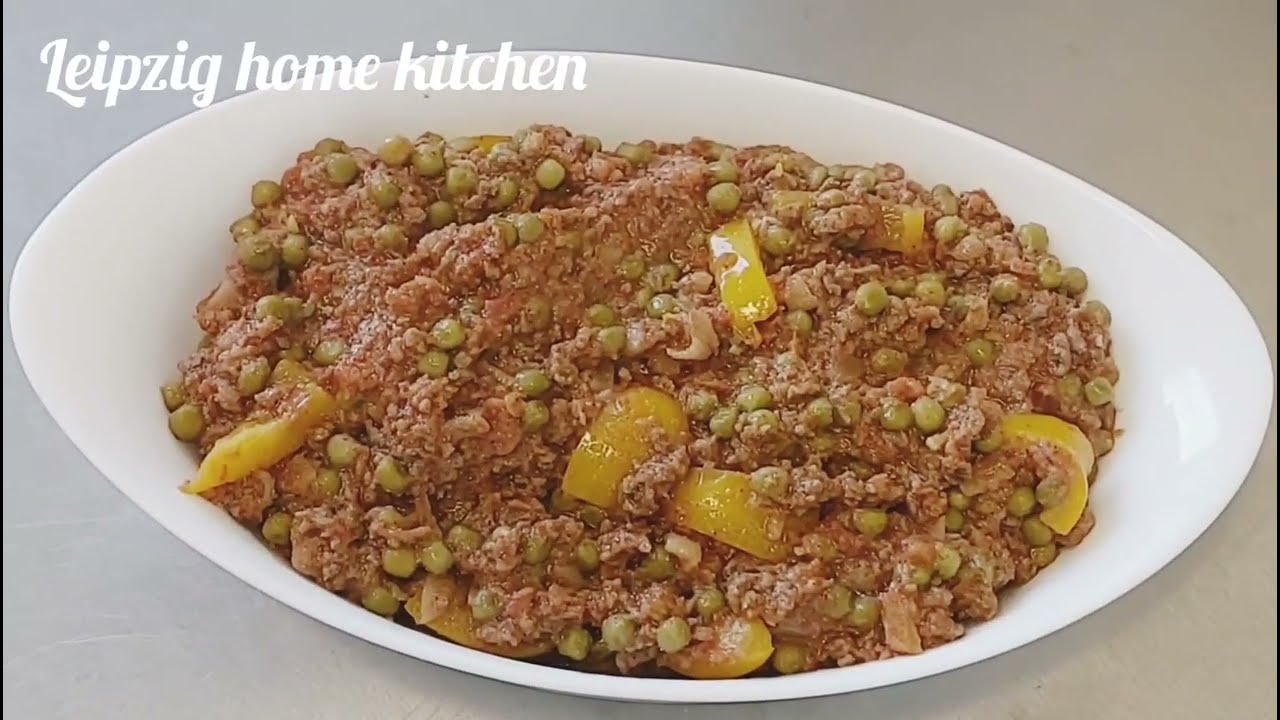 طرز تهیه قيمه با متر                                     Zubereitung von Hackfleisch mit Linsen