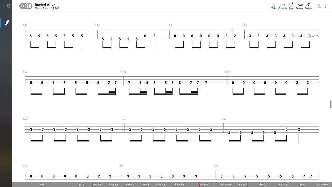 Avenged Sevenfold - Buried Alive (BASS TAB PLAY ALONG)