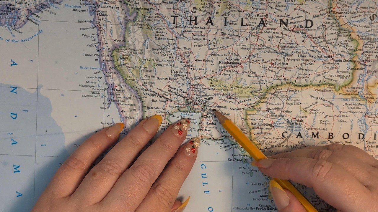 ASMR ~ Chachoengsao, Thailand History & Geography ~ Soft Spoken Map Tracing Google Earth