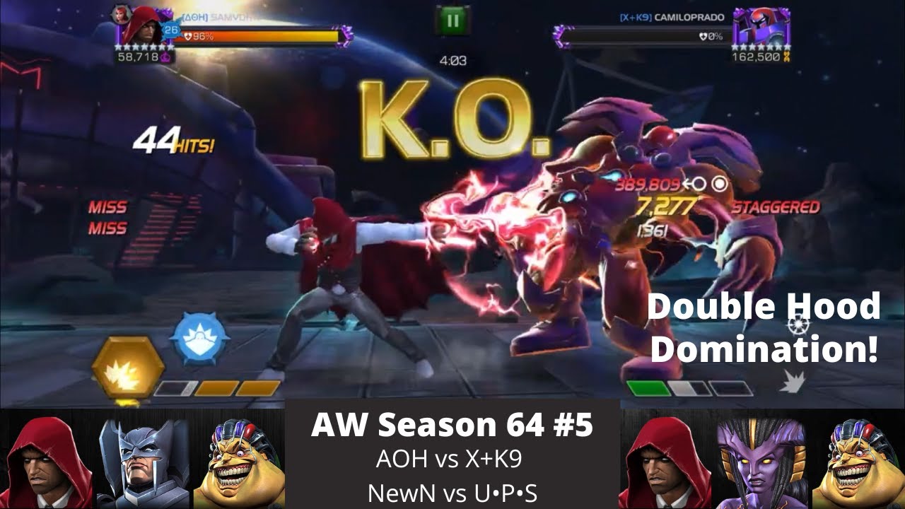 100 боев без смертей | AW Сезон 64 #5 | AOH против X+K9, NewN против UPS | Marvel Contest of Cham...