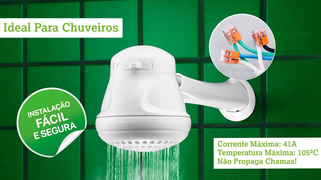 Conector de Emenda WAGO 221 para instala&ccedil;&atilde;o de chuveiros el&eacute;trico!
