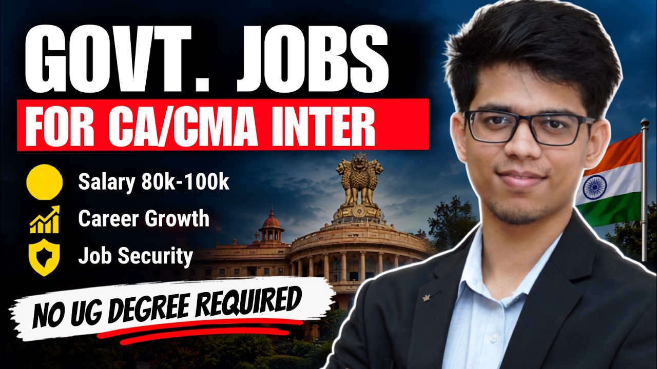 Direct entry in government jobs for CA INTER PASS students (NO UG DEGREE)🔥CA INTER government job