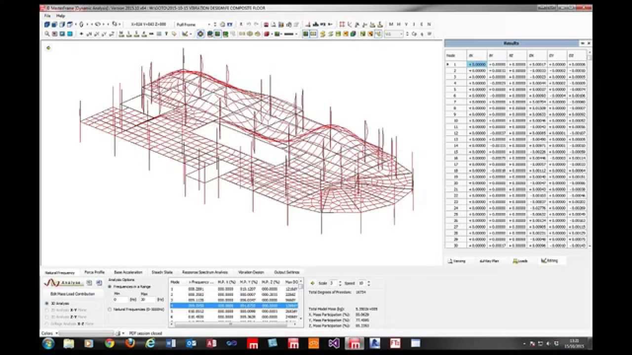 Vibration Design of Floors and Stairs using MasterFrame Dynamic Analysis