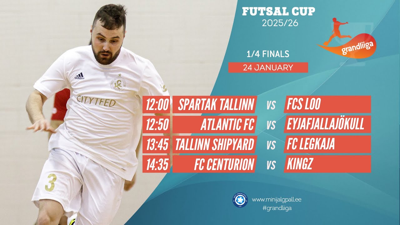 1/4 Finals Grandliiga Futsal Cup 2025/26 (live stream) 24-Jan-26