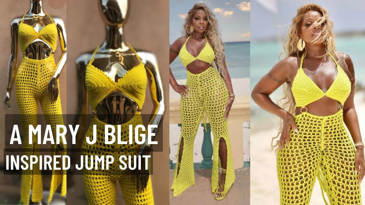 mary j blige inspired jumpsuit. Crochet jumpsuit #jumpsuit #jumpsuitstyle #jumpsuithaul #crochetando