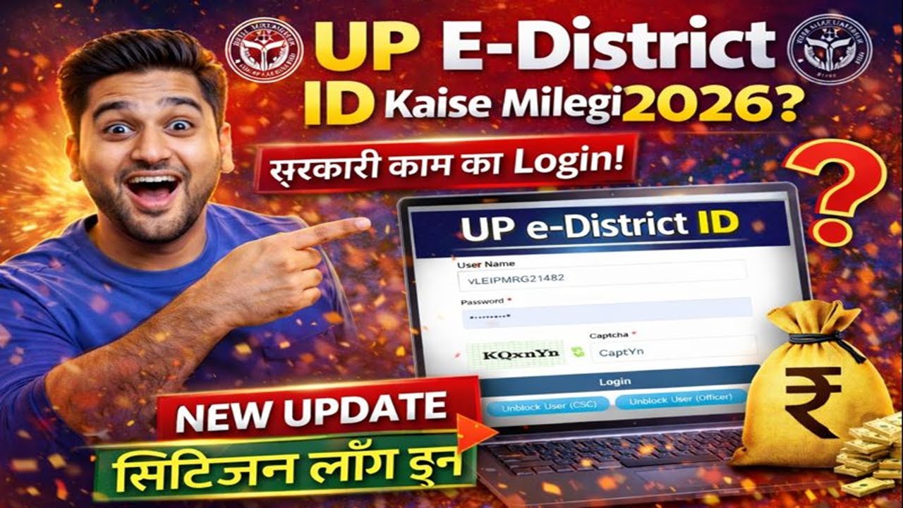 CSC Se UP e-District ID Kaise Milegi 2026 🔴 | Citizen Login | Step By Step Process 2026 | E district