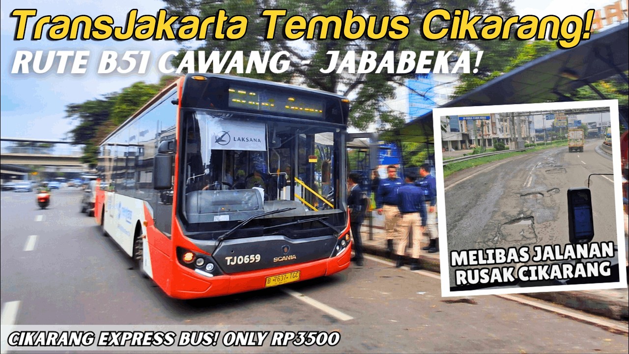 AKHIRNYA TEMBUS CIKARANG‼️ RUTE BARU TRANSJAKARTA B51 CAWANG KE JABABEKA CUMAN 3500 SAJA😍