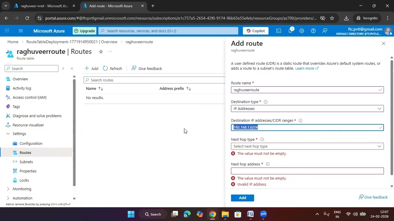CLOUD | AZURE | Routing Basics In Azure Lab in Telugu | ✆ WhatsApp (9885573740)
