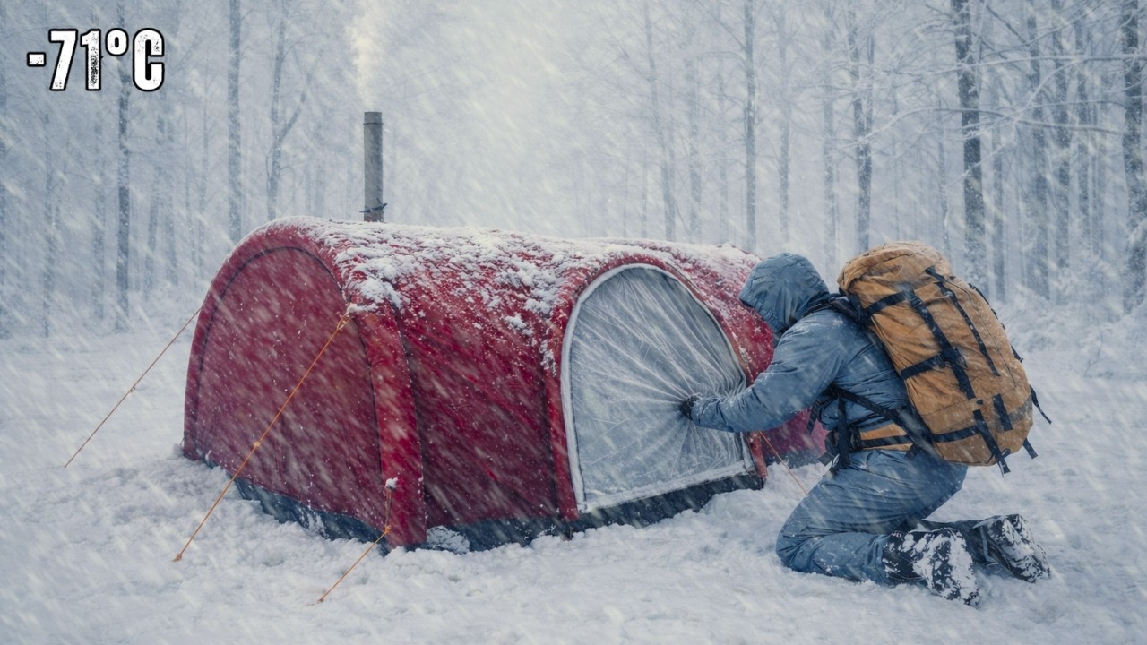 Surviving EXTREME Winter with Insulated Tent  -71&deg;C | The Most Severe Snowstorm in History