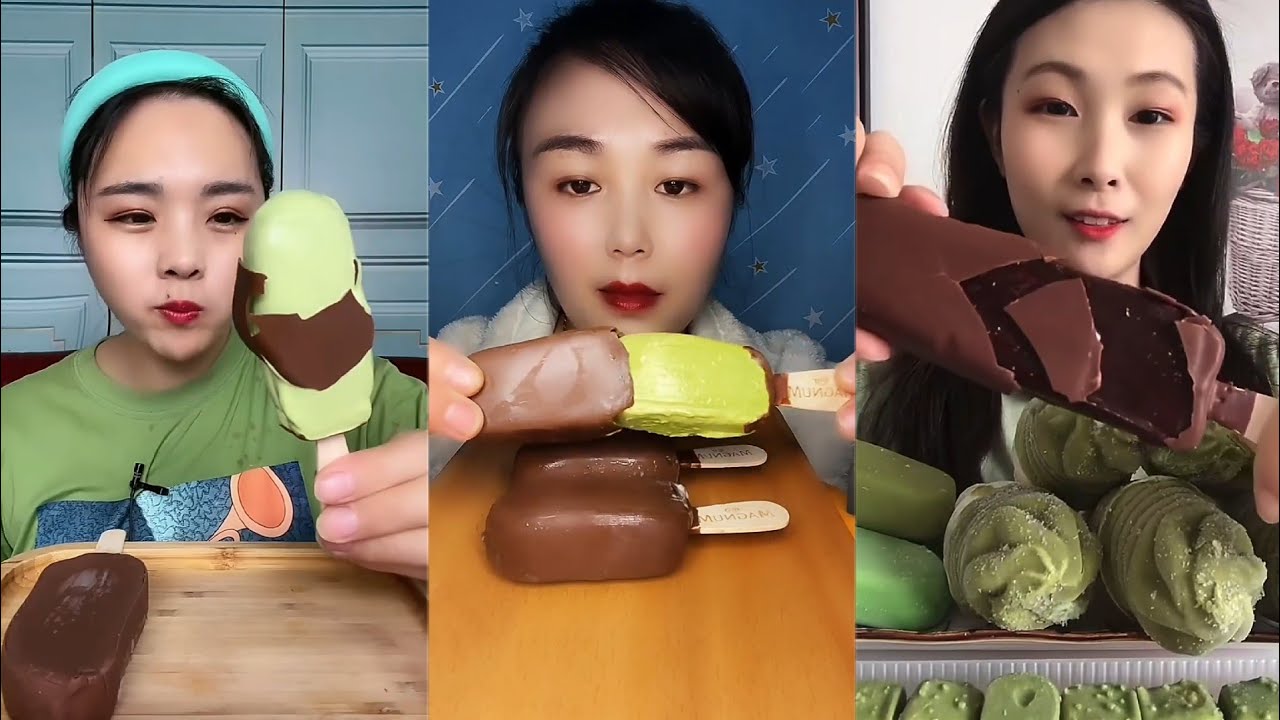[ASMR] ice cream/magnum/green tea ice cream