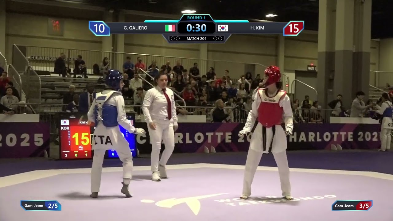 204 Round of 64 W  49kg ITA G  GALIERO KOR H  KIM PGM