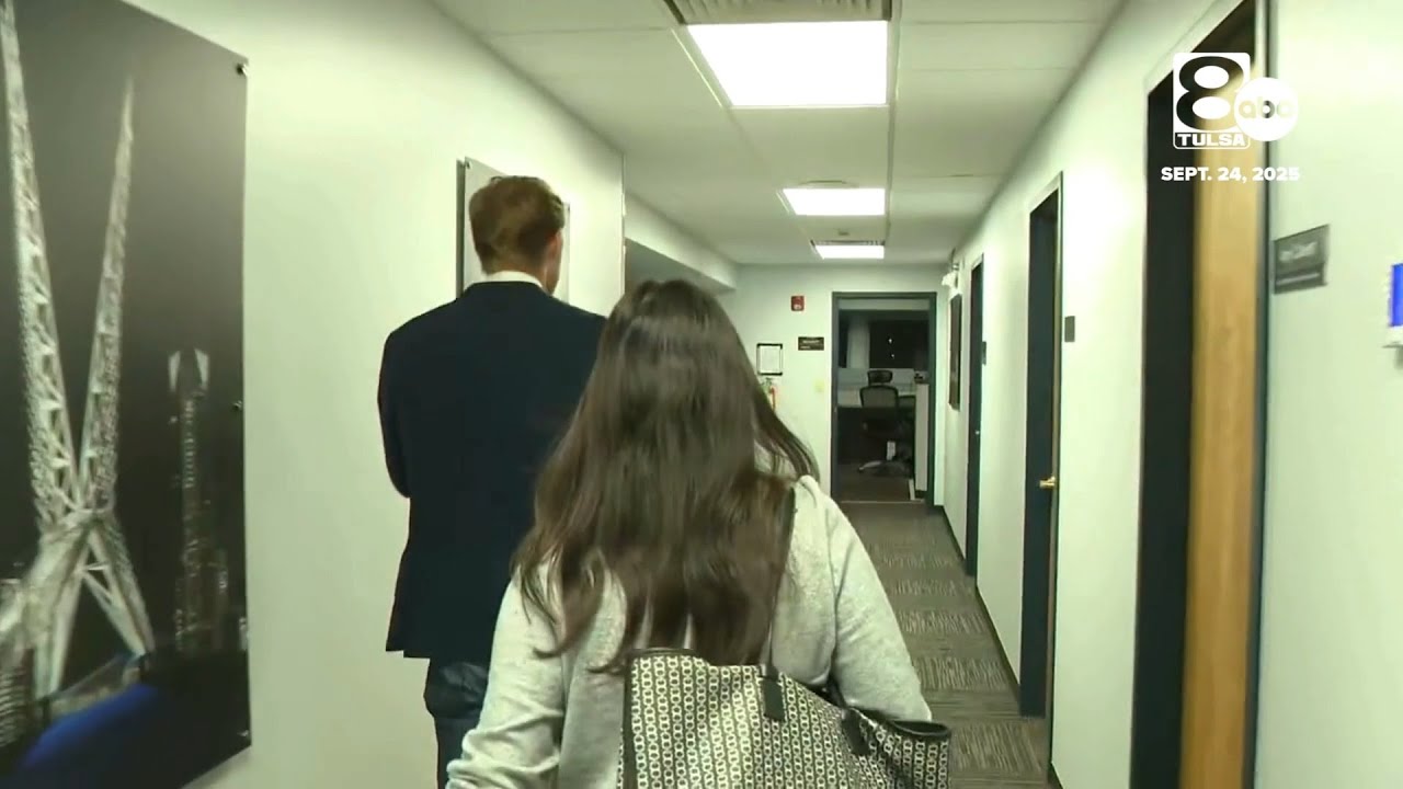 Ryan Walters and Madison Cercy walkout of studio