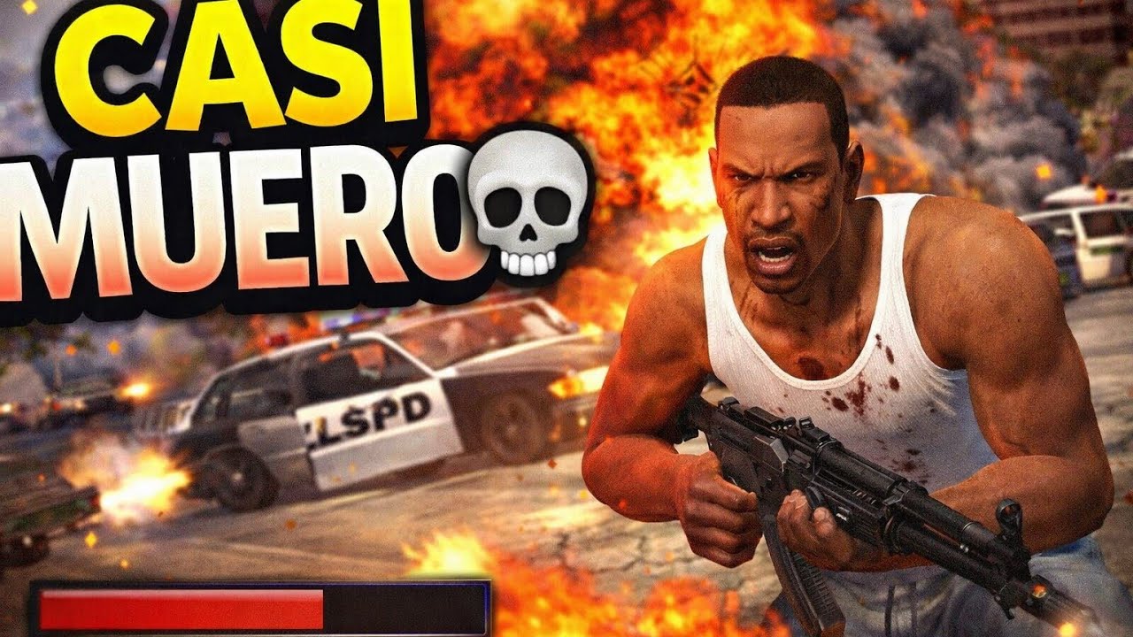 Los Peds en GTA San Andreas están locos 😱Enfrentamiento con la policía 5🌟 