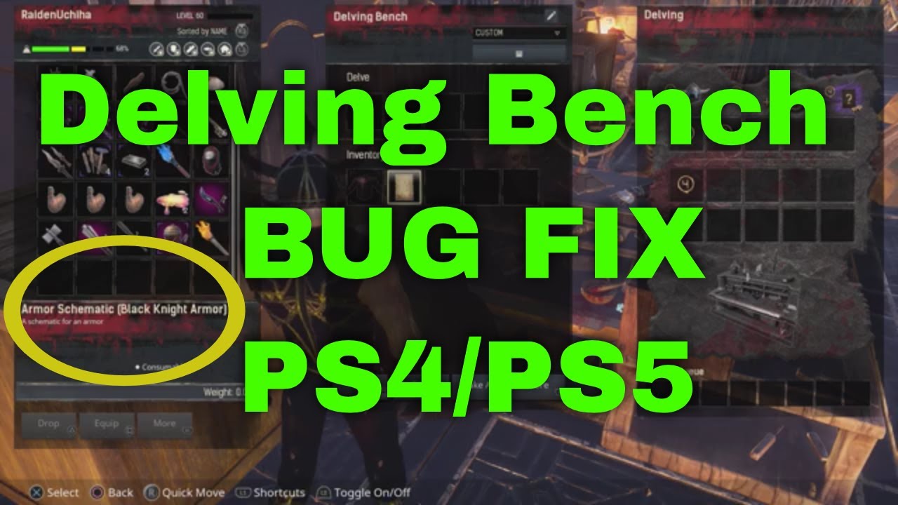 Conan Exiles Delving Bench Bug Fix PS4/PS5 Black Knight Armor