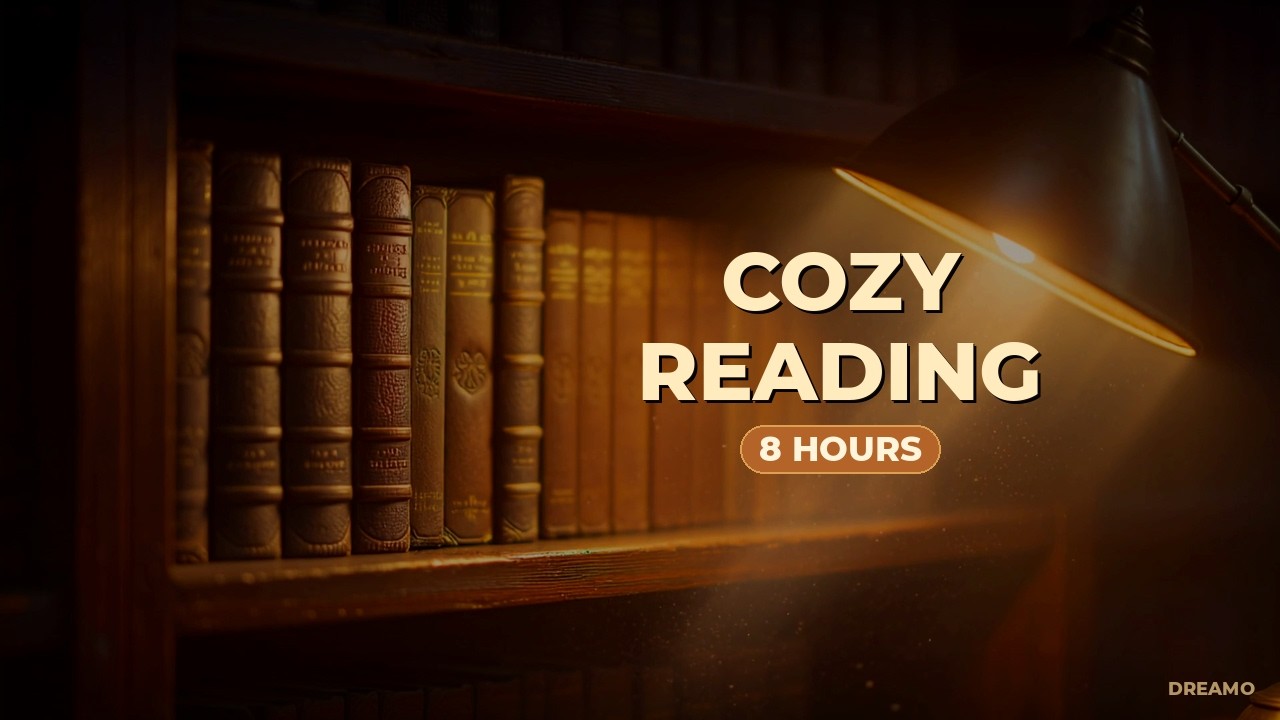 Cozy Reading Night 📚☕ 8 Hours Relaxing Music & Rain Ambiance for Deep Sleep