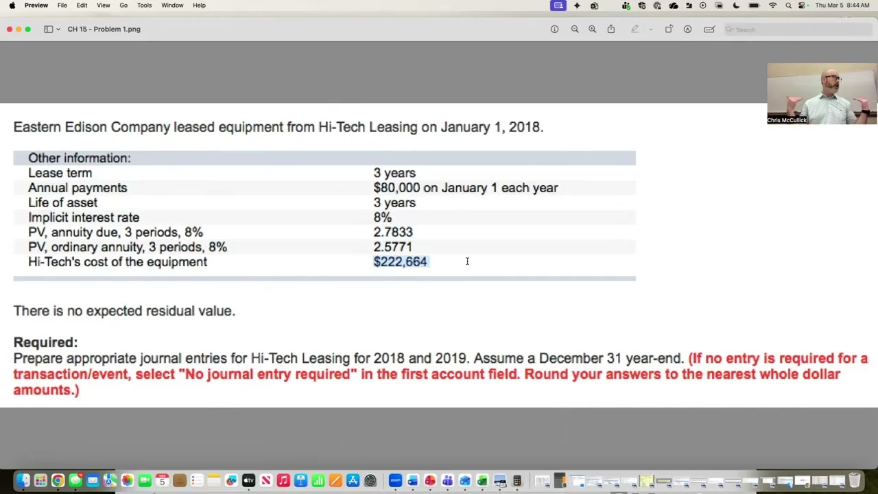 Test 2 Review - Problem 1 - CH 15
