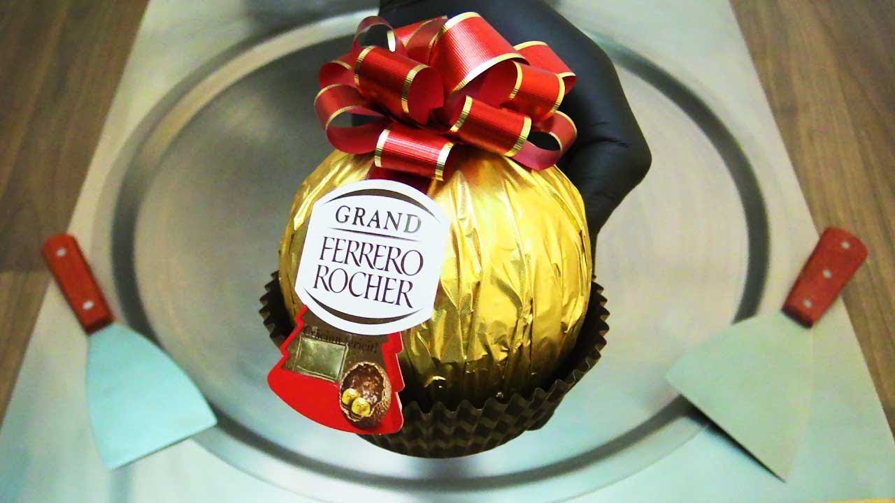 Grand Ferrero Rocher Ice Cream Rolls ASMR Oddly Satisfying Video