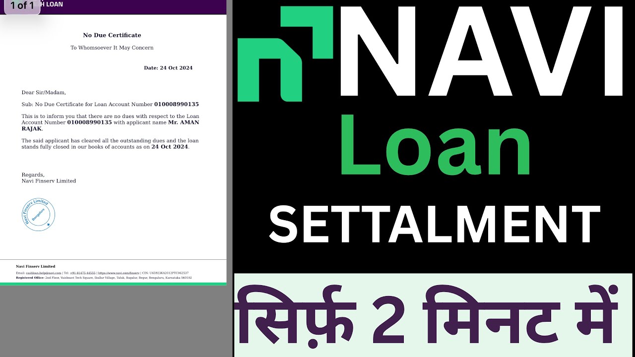 navi loan settlement kaise kare | how to settlement navi loan | navi loan close kaise kare
