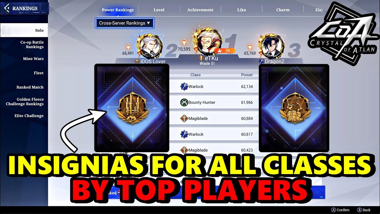 Best INSIGNIAS for EVERY Class in Crystal of Atlan (Top Player Rankings Breakdown)