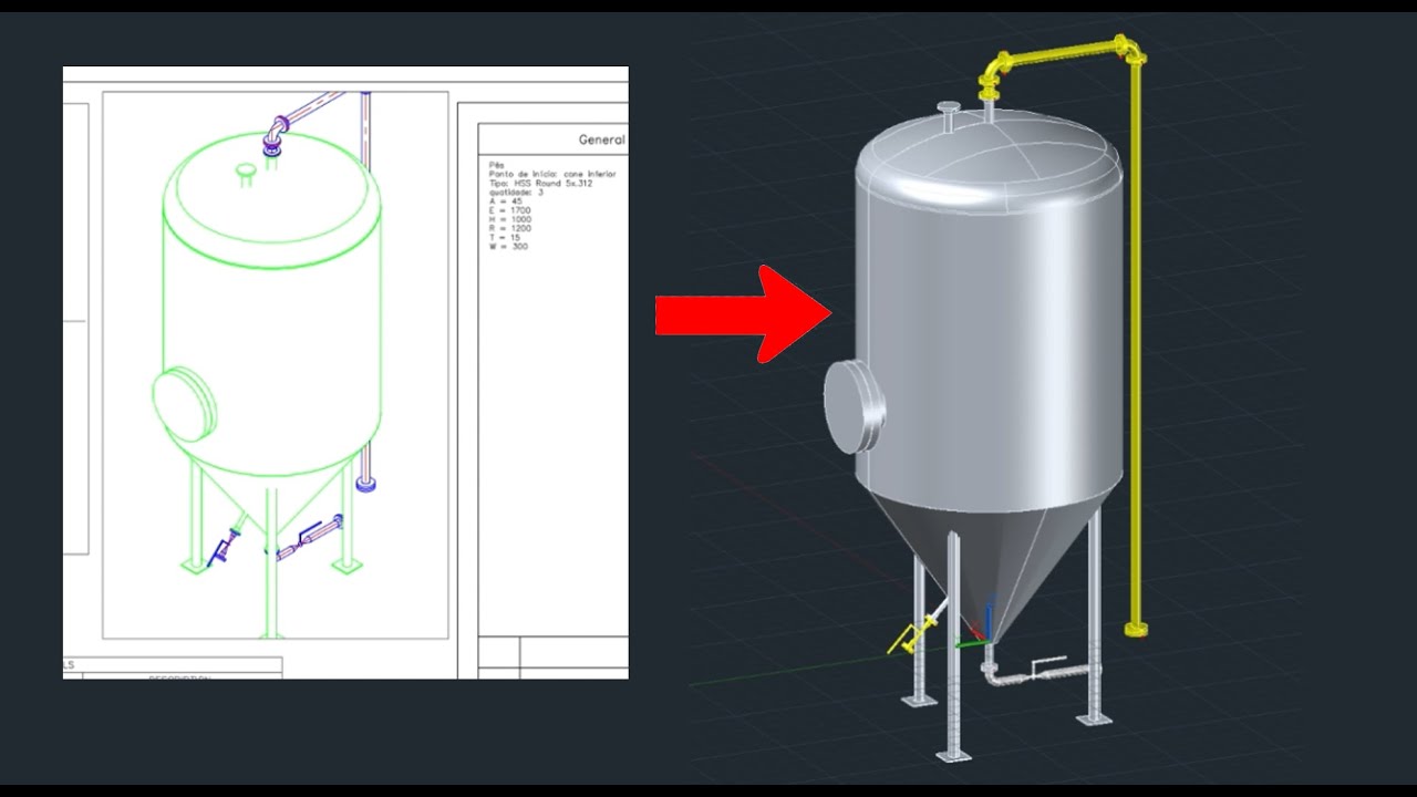 Modelando um Fermentador no AutoCad Plant 3D