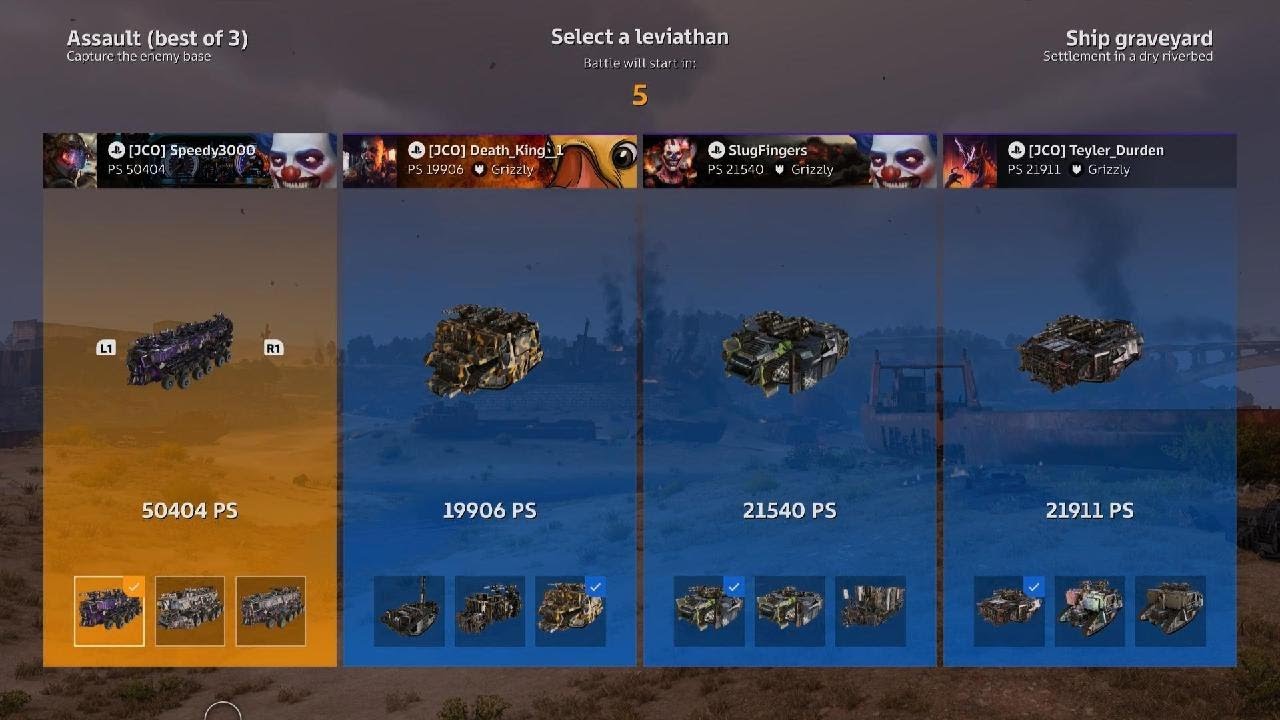 Crossout Leviathans Clan War - JCO vs UNQ