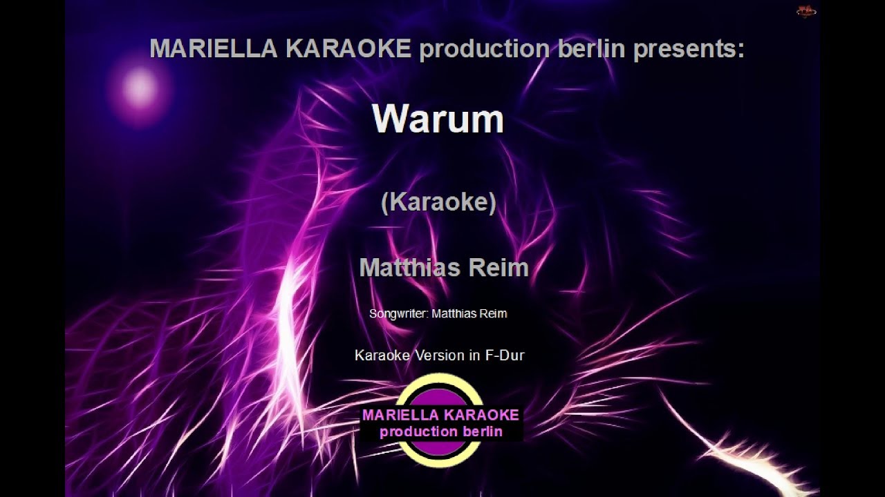 Matthias Reim   Warum (Karaoke Version)