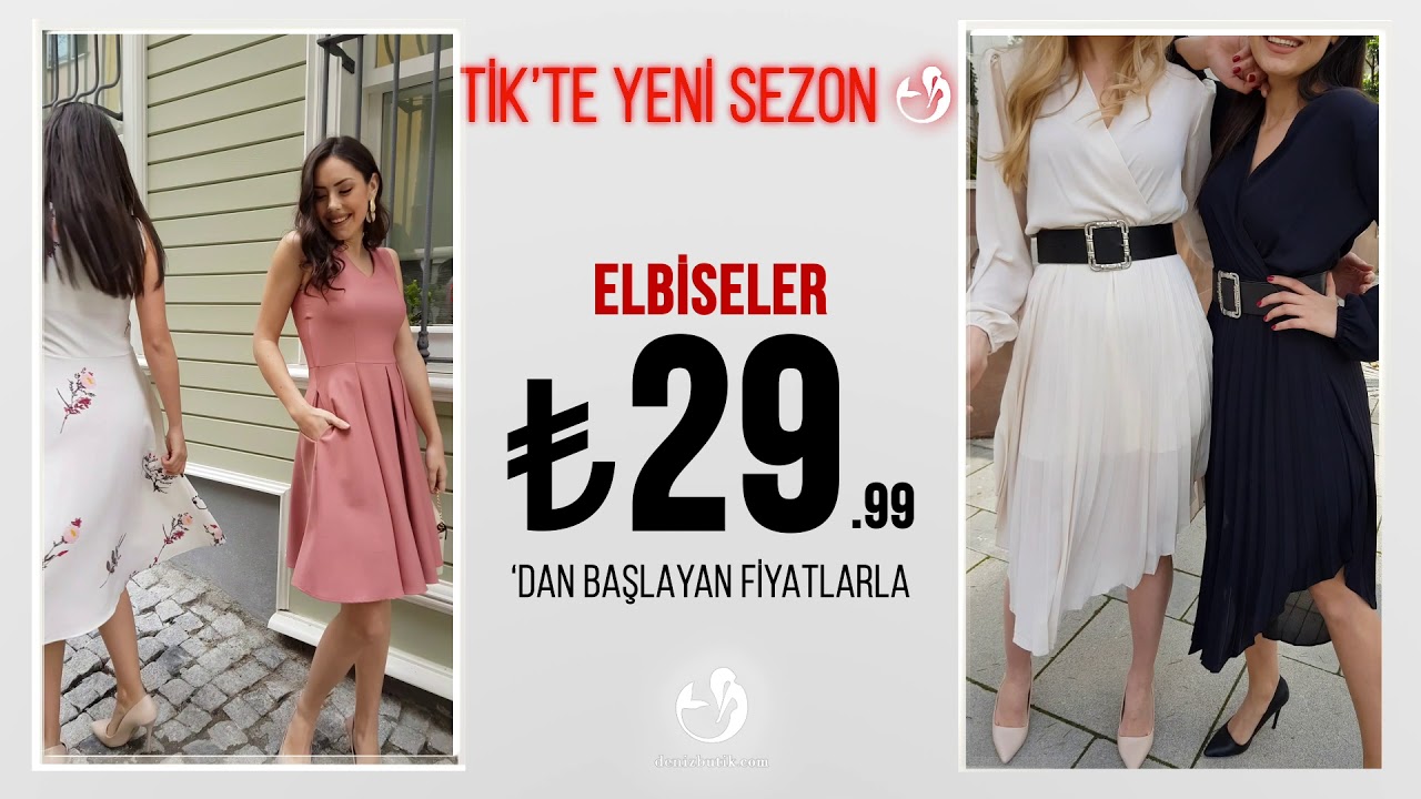 Denizbutik.com 'da elbiseler 29.99TL'den başlayan fiyatlarla!