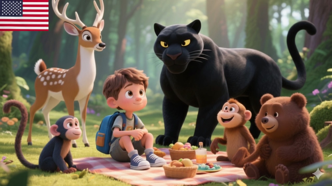 The Jungle Book Mowgli and The Black Panther 🌴3D 4K Bedtime Stories for Kids in English #cartoon