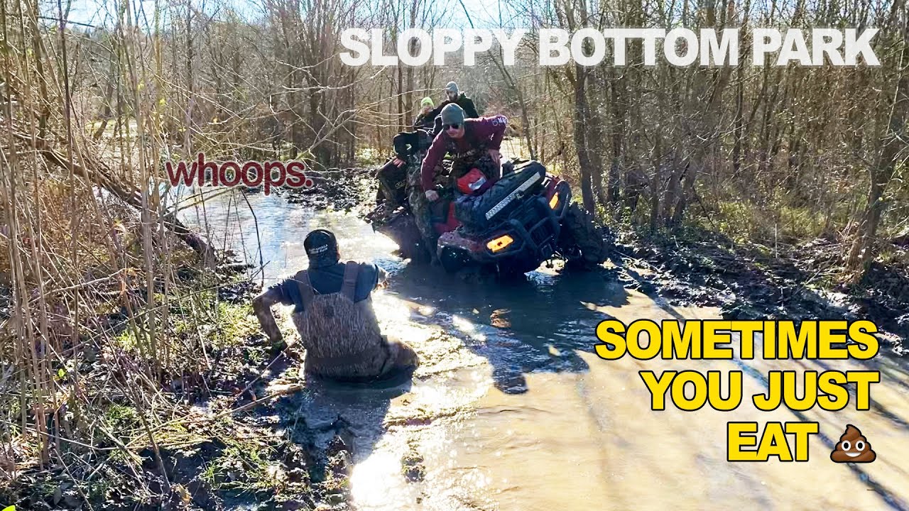 Texas Flood Muddin' at Sloppy Bottom Mud Park || Eating 💩 and Burying the 4 Wheelers