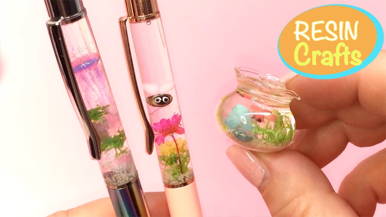 Ballpoint pens- herbarium- miniatures- Resin crafts- DIY- Tutorial