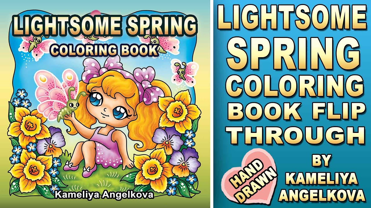 LIGHTSOME SPRING COLORING BOOK by Kameliya Angelkova - chibi coloring book, cozy coloring book