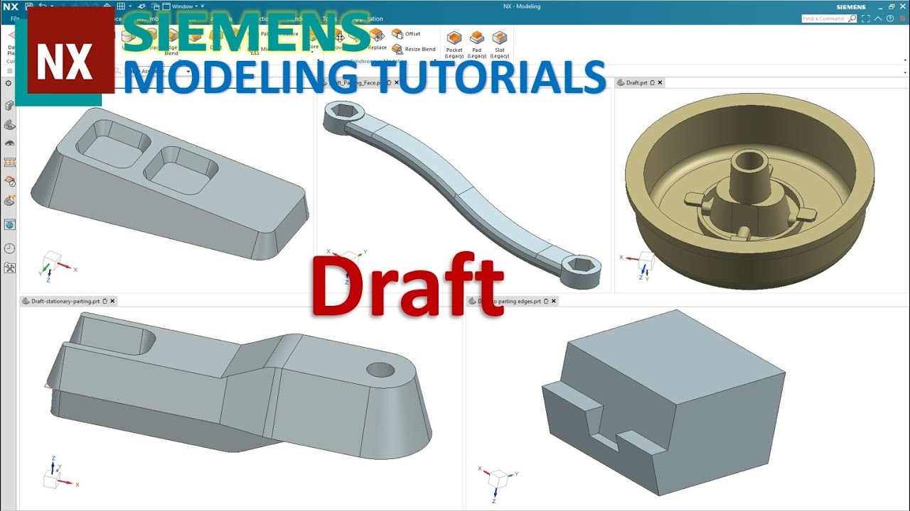 Siemens NX Modeling Tutorials #22 | How To Use Draft Command To Changing Angle Of Faces (NX 1953)