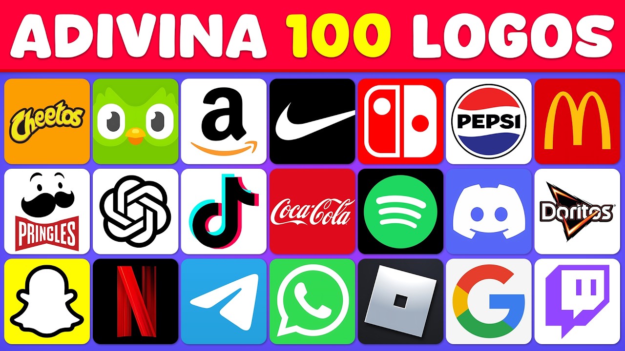 Adivina 100 Logotipos 🔊😂👾 | Test Adivina el logo en 3 segundos | Caba Quiz Trivia