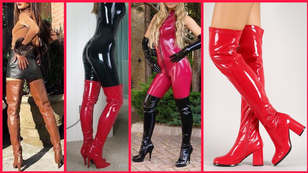 Top trendy stylish latex leather long boots for ladies #latex #leather #longboots #trendy
