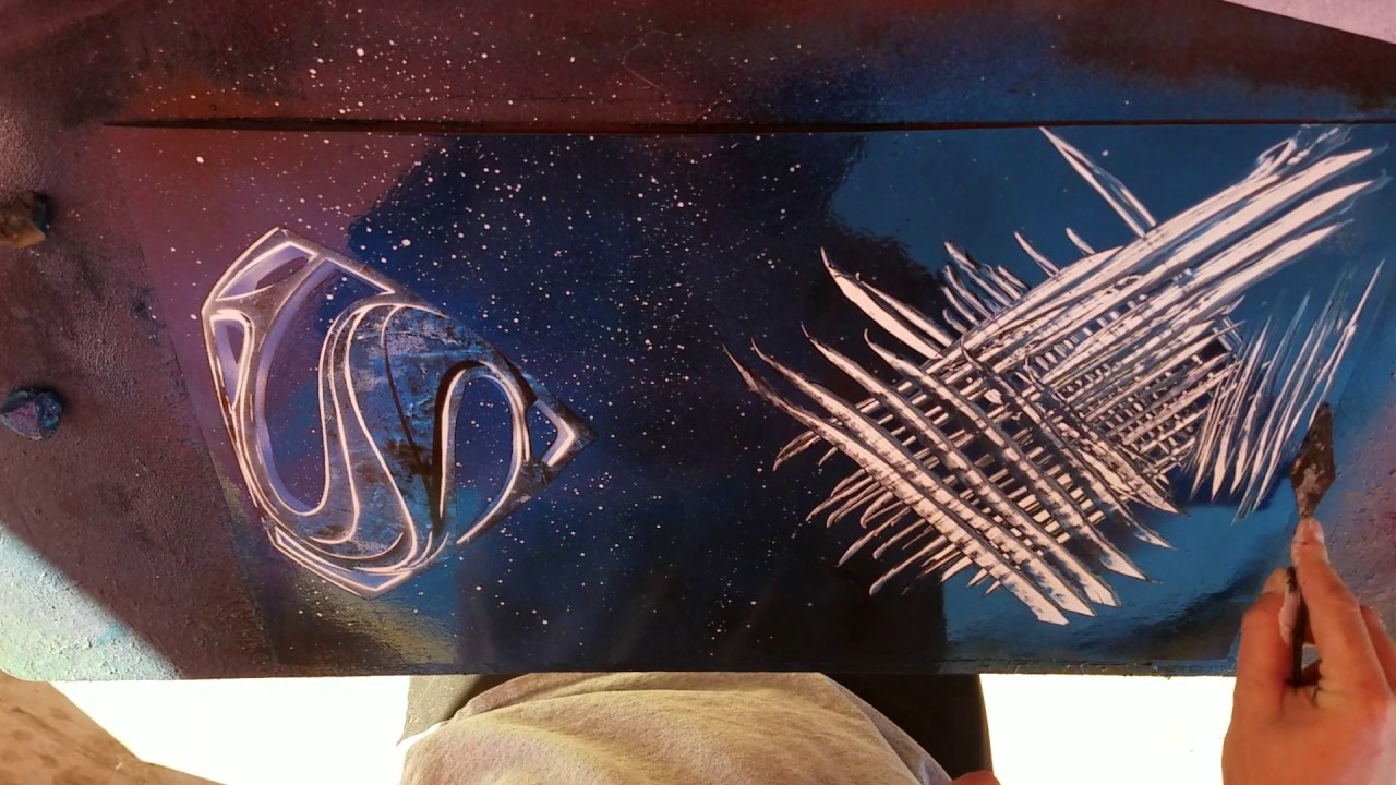 Superman fortress of solitude spray paint art tutorial