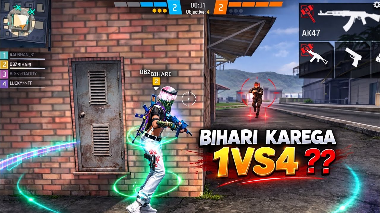 BIHARI KAREGA 1VS4?? 💀