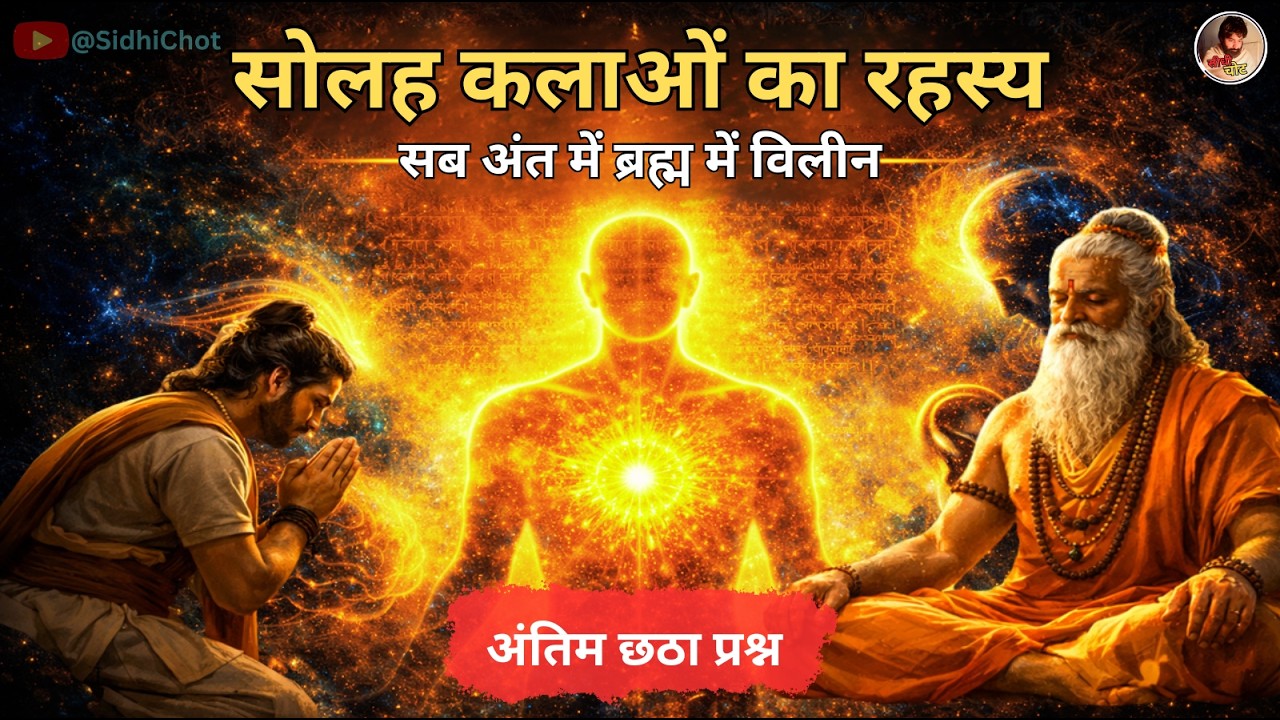 अंतिम छठा  प्रश्न | सोलह कलाओं वाला पुरुष कौन है? | प्रश्न उपनिषद का अंतिम रहस्य | ब्रह्म में विलय