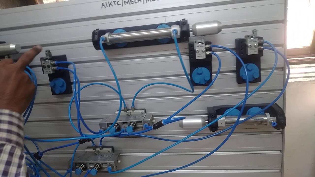 A+B+B-A- Pneumatic circuit in Lab (practical) on festo setup