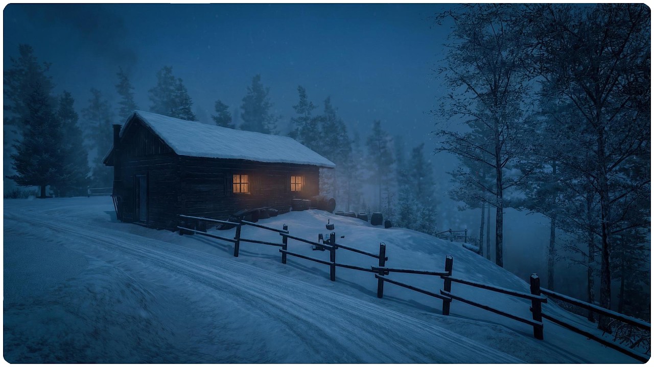 I've Never Felt This Safe Falling Asleep: Blizzard at a Dark Forest Cabin | Spatial Windy ASMR