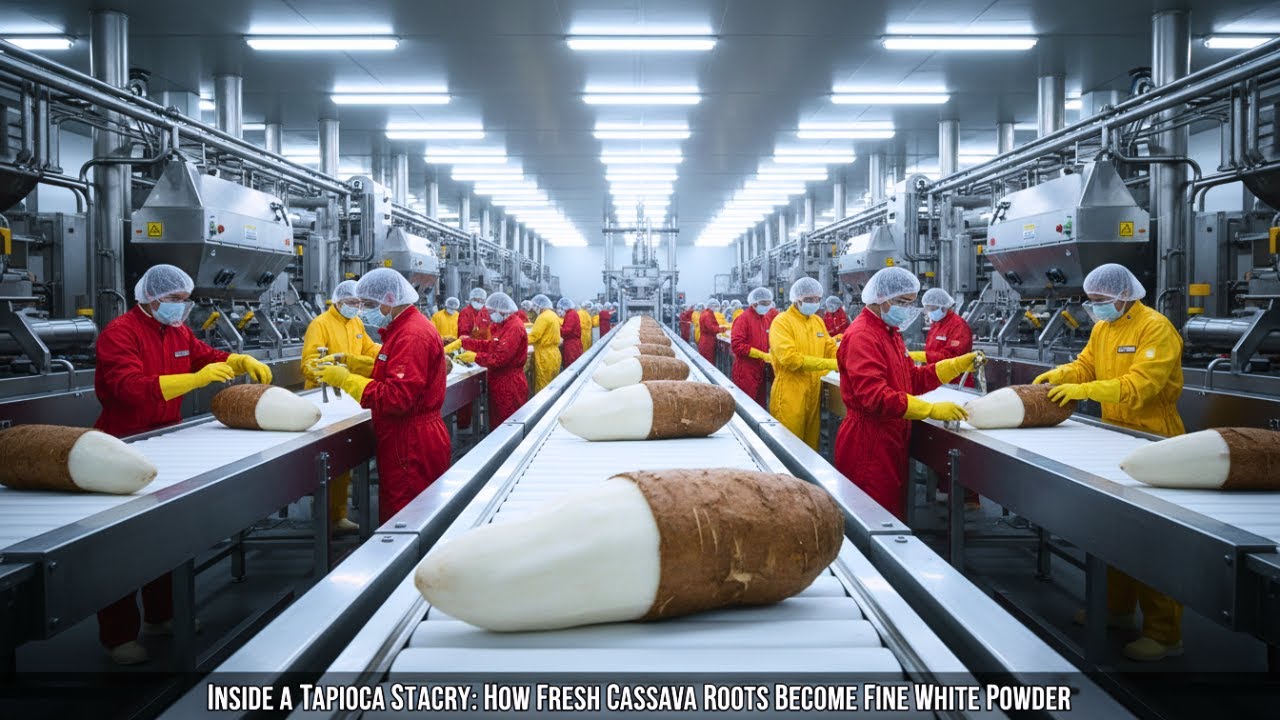How Tapioca Starch Is Made | Inside a Cassava Processing Factory (Full Process)