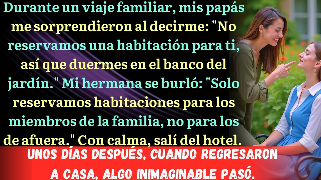 En un viaje familiar, mis papás me hicieron dormir en un banco del hotel porque no reservaron una ha