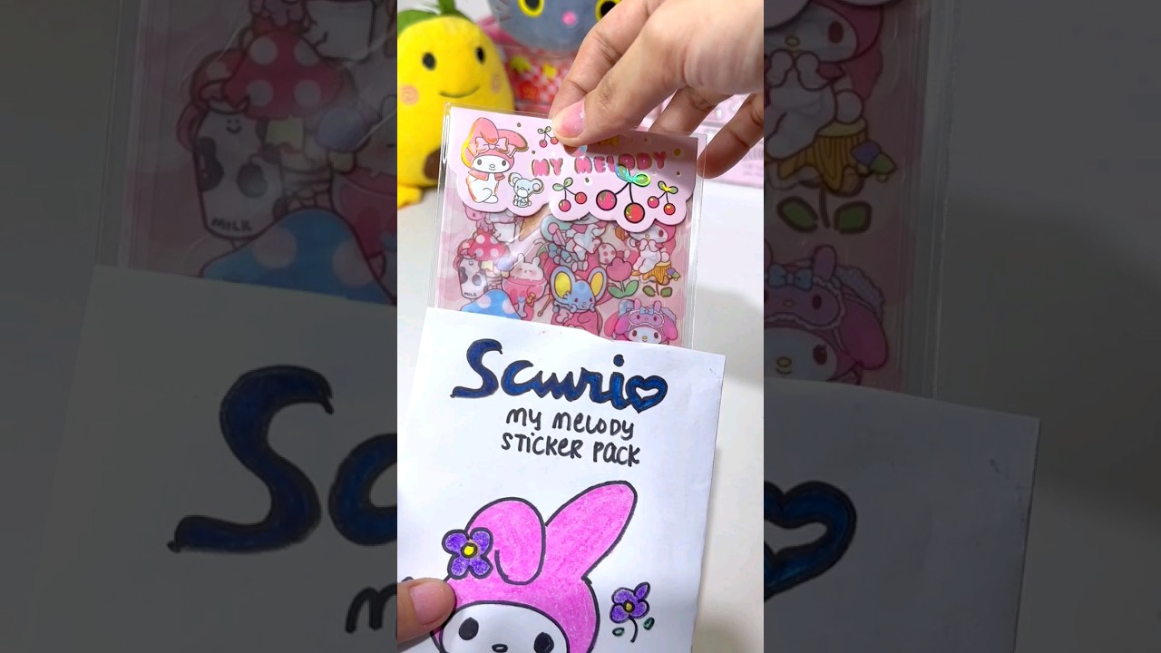 OMGGG!!! I FOUND THE CUTEST MY MELODY STICKER 📦🥹✨ #shorts #paperdiy #papercraft #chami