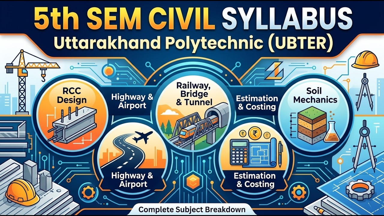 Uttarakhand Polytechnic Civil 5th Semester Syllabus 2026