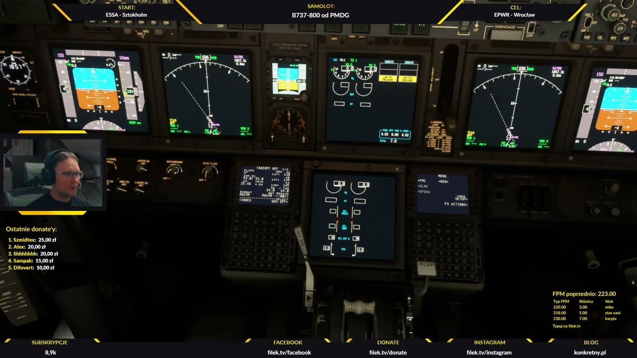MFS 2020 -  Sztokholm - Wrocław - Ryanair - B738 - VATSIM [archiwum]