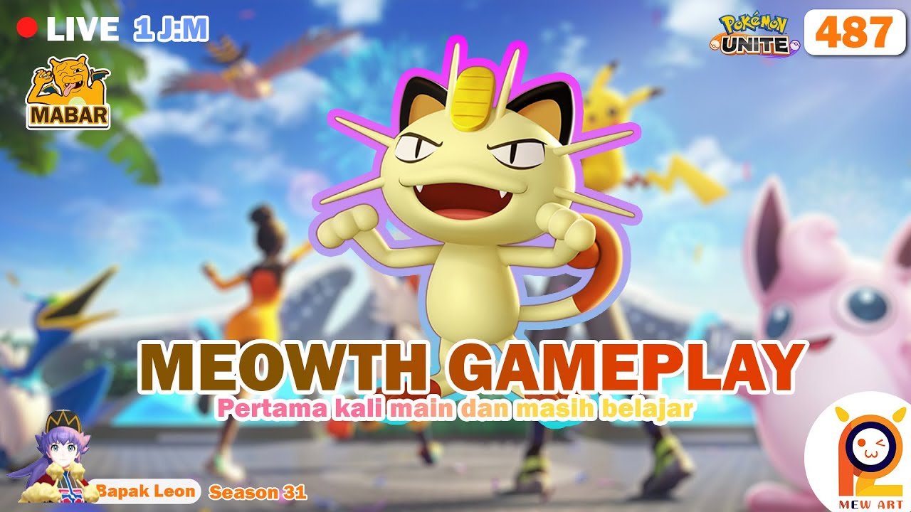 Gameplay Meowth Magang - Pokemon Unite Indonesia #487 #pokemon #pokemonunite
