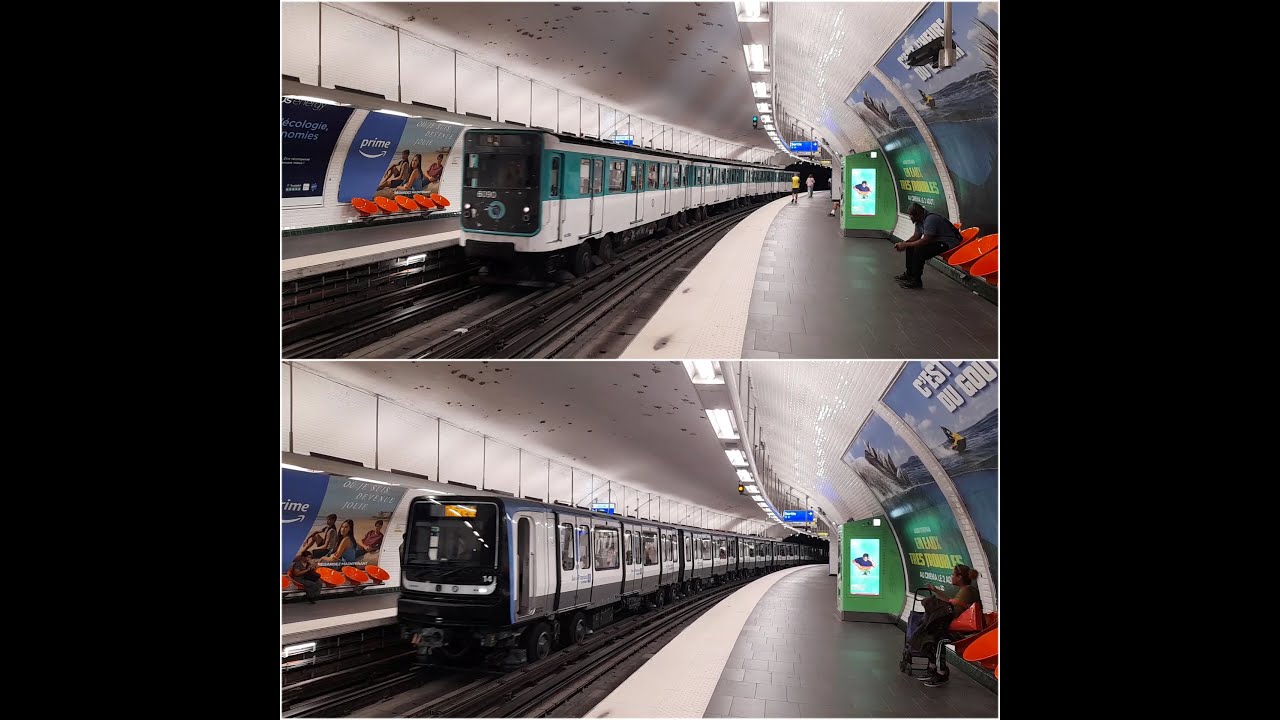 Métro ligne 11 à Pyrénées - MP 59 & MP 14 CC.