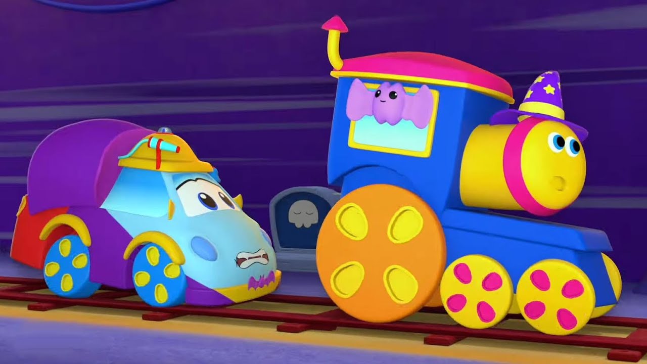 Spooky Roller Coaster, Halloween Song, Bob The Train Spooky Cartoon
