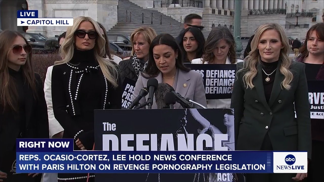 Reps. Ocasio-Cortez, Lee hold news conference with Paris Hilton on revenge pornography legislation